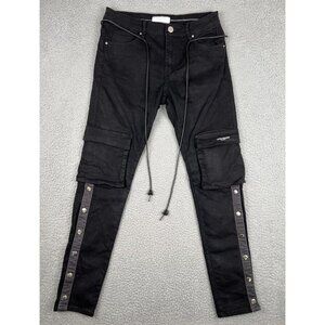 Lifted Anchors Los Angeles Mens Black Cargo Jeans Size 32x33 Skinny Streetwear